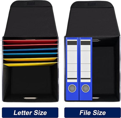 CADONO File Organizer Box with Lid, Large Hanging File Folder Organizer with - Image 5