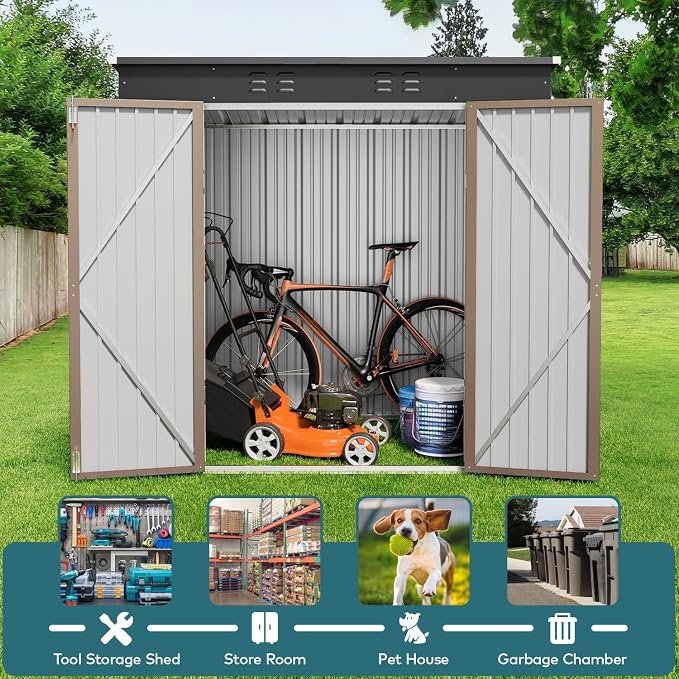 Gizoon 6' x 4' Outdoor Storage Shed - Image 5