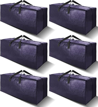 6 Pack Heavy Duty Extra Large Moving Bags W/Backpack Straps by VELVETSURE