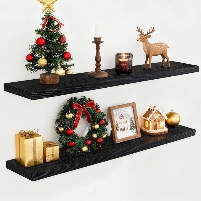 Fun Memories Black 55Inch Floating Shelves by FunMemories