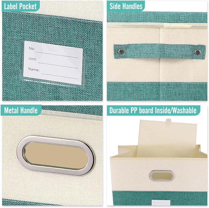 Large Linen Fabric Foldable Storage Bins - Image 2