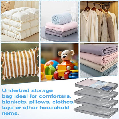 4 Pack Under Bed Storage, Below 4 Inches Underbed Storage Containers Low - Image 7
