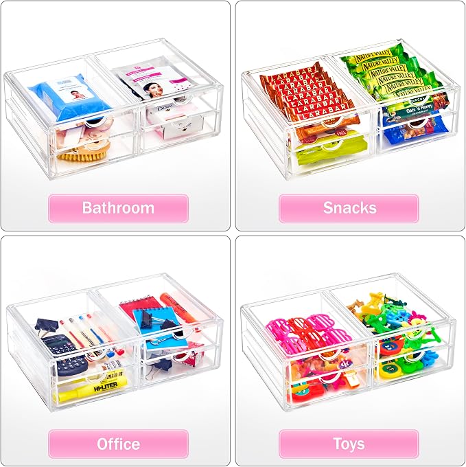 Sorbus Large Stackable Acrylic Drawers - Image 6
