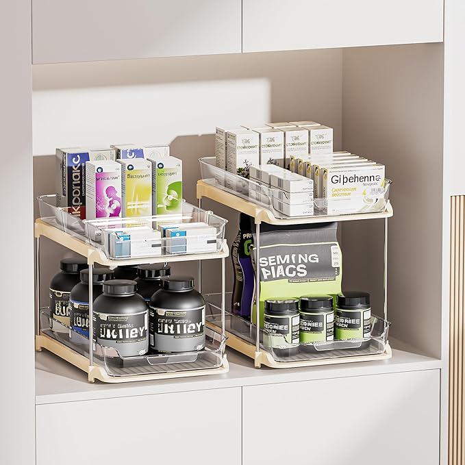 Delamu 2-Tier Multi-Purpose Bathroom Under Sink Organizers and Storage - Image 4