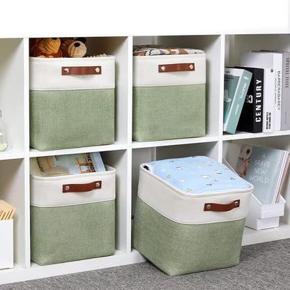 HNZIGE Fabric Cube Storage Baskets Bins Cube Baskets 11x11, Foldable Storage - Image 4