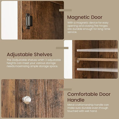 Iwell 67" Tall Storage Cabinet, Bathroom Cabinet - Image 8