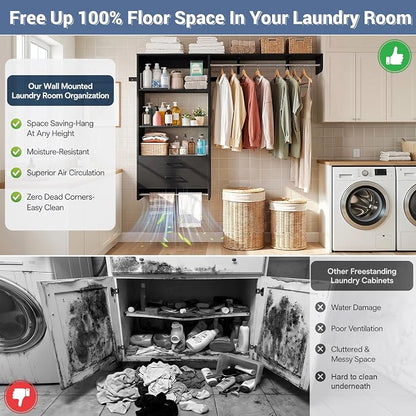 Armocity 60" Wall Mounted Laundry Room Organization - Image 2