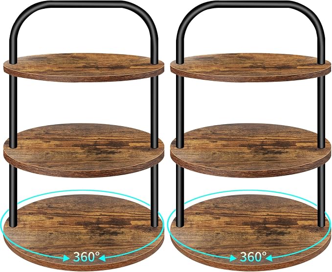 Cupcake Stand, 360° Rotating Wooden Cupcake Stand 3 Tier Large Dessert Table by Lilybud--lily