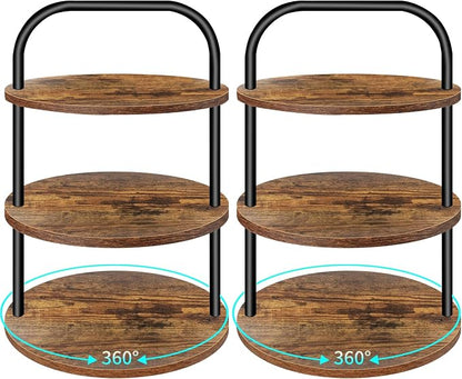 Cupcake Stand, 360° Rotating Wooden Cupcake Stand 3 Tier Large Dessert Table by Lilybud--lily