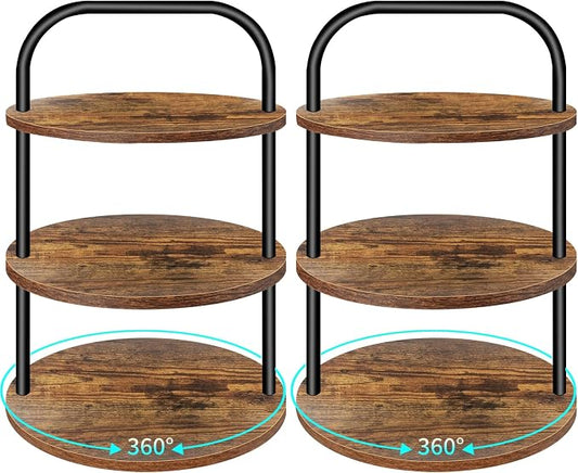 Cupcake Stand, 360° Rotating Wooden Cupcake Stand 3 Tier Large Dessert Table by Lilybud--lily