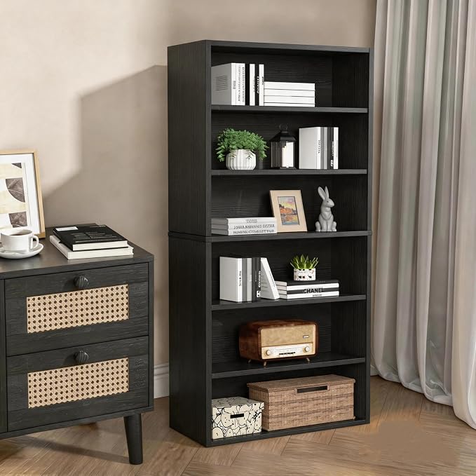 HealSmart 6 Tier Bookcase, Industrial 6 Book Shelf, 9.2" D x 23.8" W x 63" H - Image 7