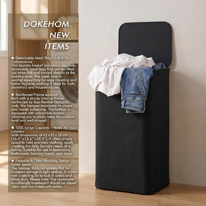 DOKEHOM 100L Laundry Hamper - Image 2