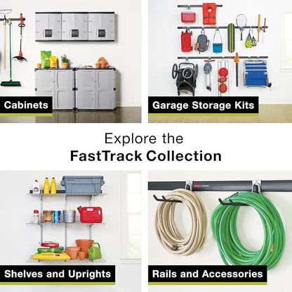 Rubbermaid Fasttrack Garage Organization System Vertical Bike Hook Black Holds - Image 5