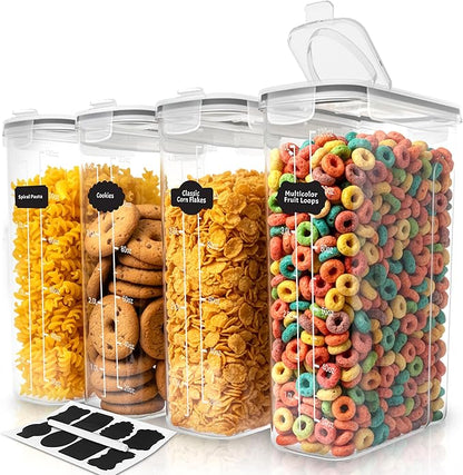 Utopia Kitchen Cereal Containers Storage Set – 4 Pack 4L Airtight Food Storage by UTOPIAKITCHEN