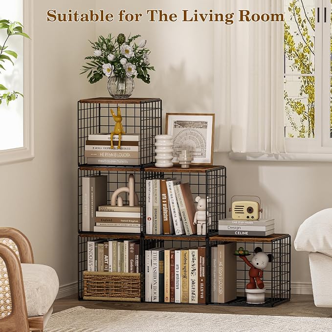 Dmevkic 2 Cube DIY Stackable Small Bookcase, Bookshelf - Image 4