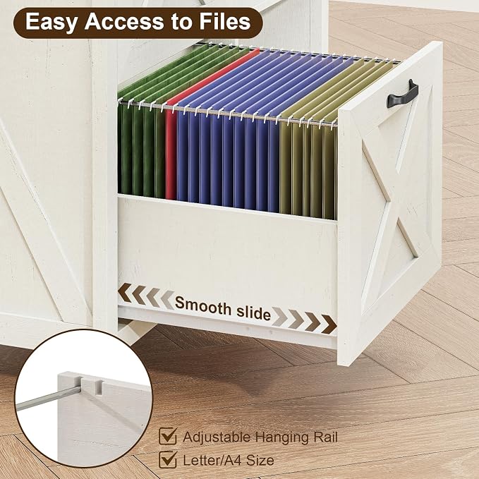 Halitaa 3 Drawers Farmhouse File Cabinet - Image 5