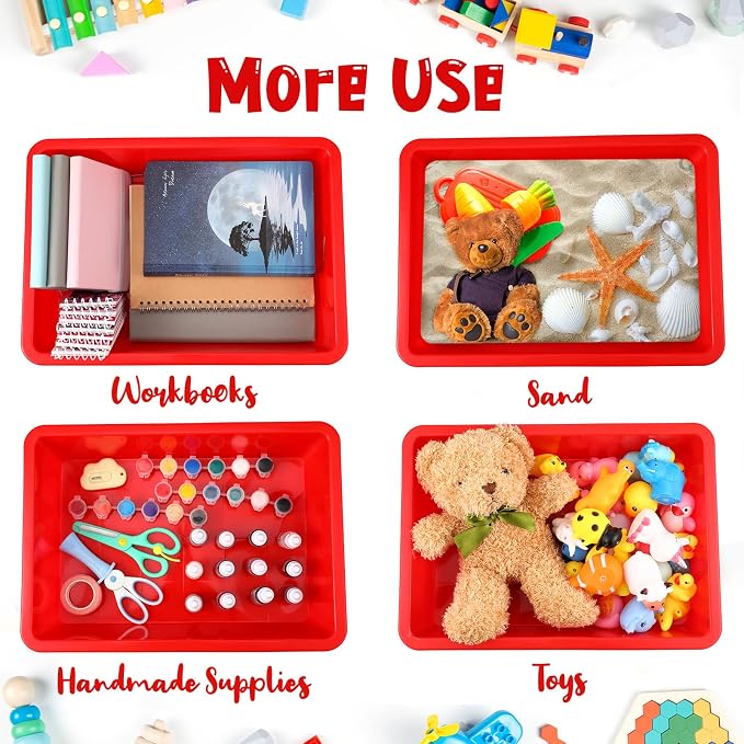 Hoteam 10 Pcs Flat Storage Organizer Tray Bin Paper Tray - Image 5