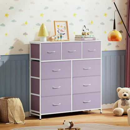 WLIVE 9 Drawer Dresser, Fabric Storage Tower - Image 2