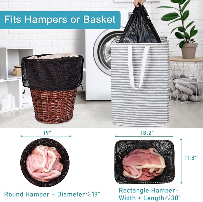 Polecasa 2 Pack Heavy Duty Diamond Mesh Laundry Bag, Breathable Mesh, Machine - Image 4