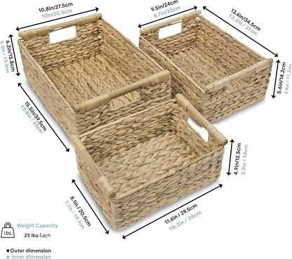 VATIMA Hyacinth Wicker Basket Set 3 size - Image 6