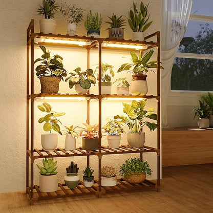 Bamworld Plant Stand with Grow Lights by Bamworld