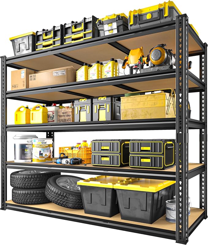 48" W Garage Shelving Heavy Duty 2800LBS Garage Storage Shelves, 5 Tier - Image 9