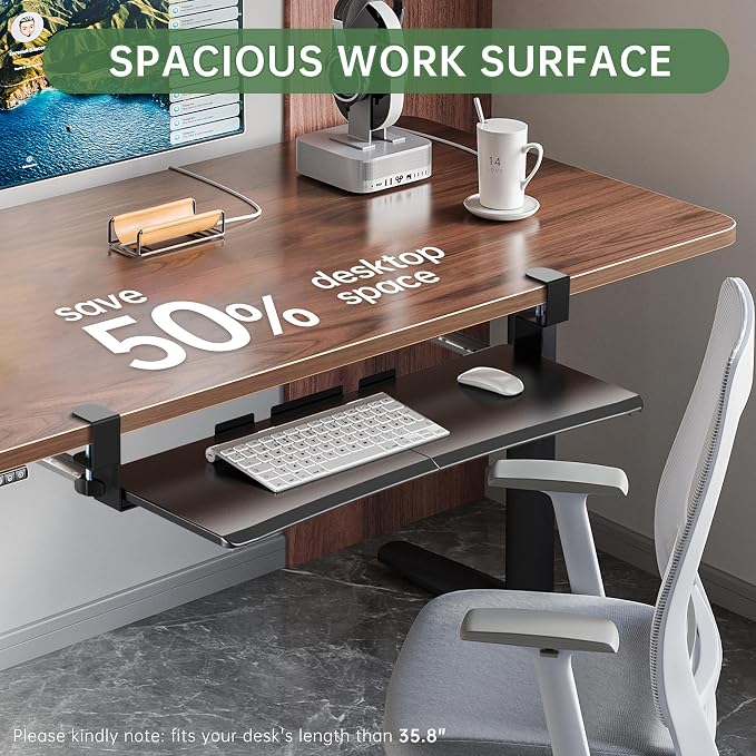 Extra Large Keyboard Tray Under Desk - Image 8