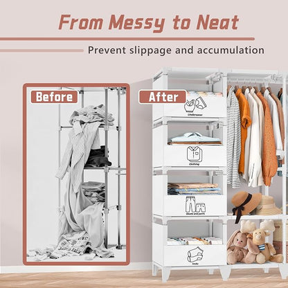 Portable Closet, Easy Assembly, Large Capacity Wardrobe Closet | Sturdy and - Image 4