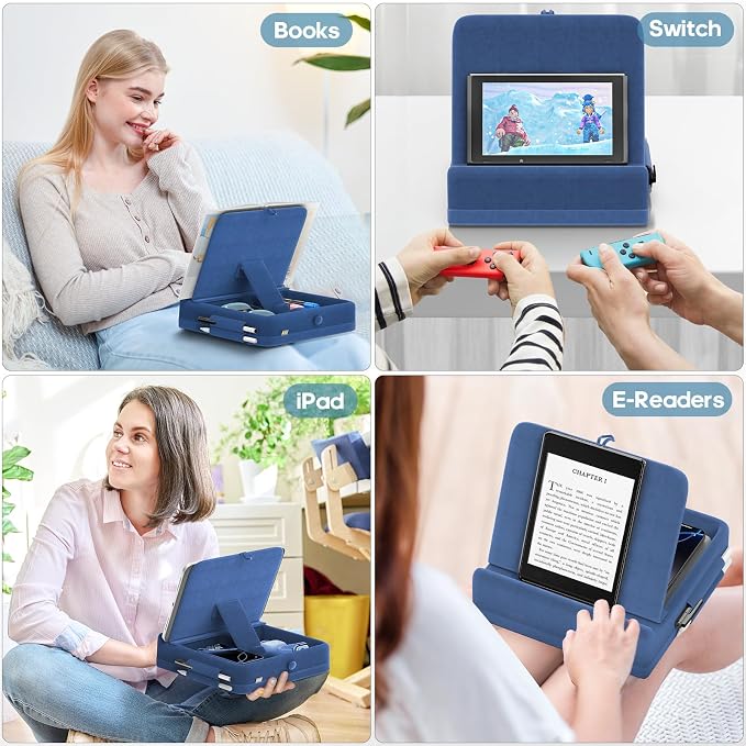 KDD Tablet Pillow Stand with Storage, Foldable iPad Holder - Image 7
