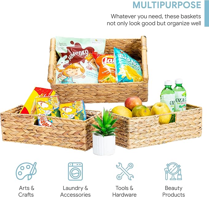 VATIMA Large Water Hyacinth Storage Baskets - Image 4