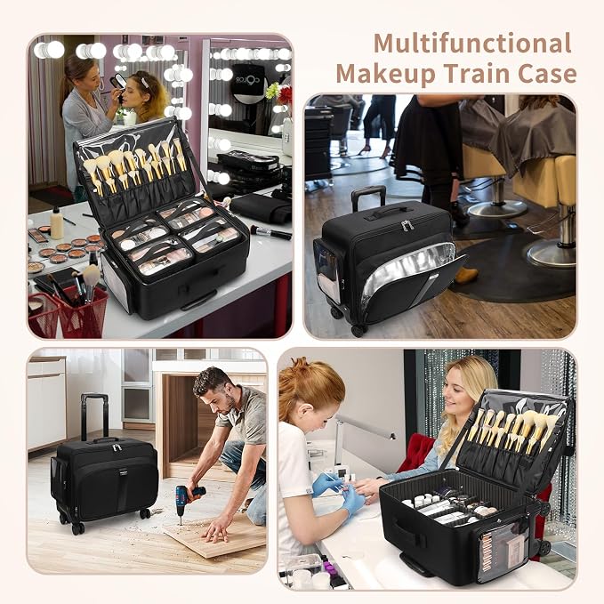 Large Rolling Makeup Case，Professional Makeup Artist Bag - Image 7
