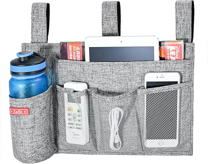 Linen Bedside Caddy, Bedside Storage Organizer by ZAFIT