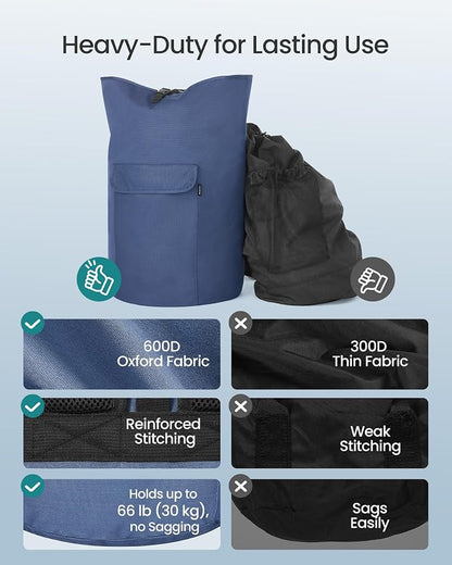 SONGMICS Laundry Bag, Laundry Backpack 31.7 Gallons, Heavy-Duty, Large - Image 3