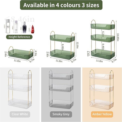 3 Tier Bathroom Organizer Countertop Makeup Perfume Tray Skincare Organizer - Image 2