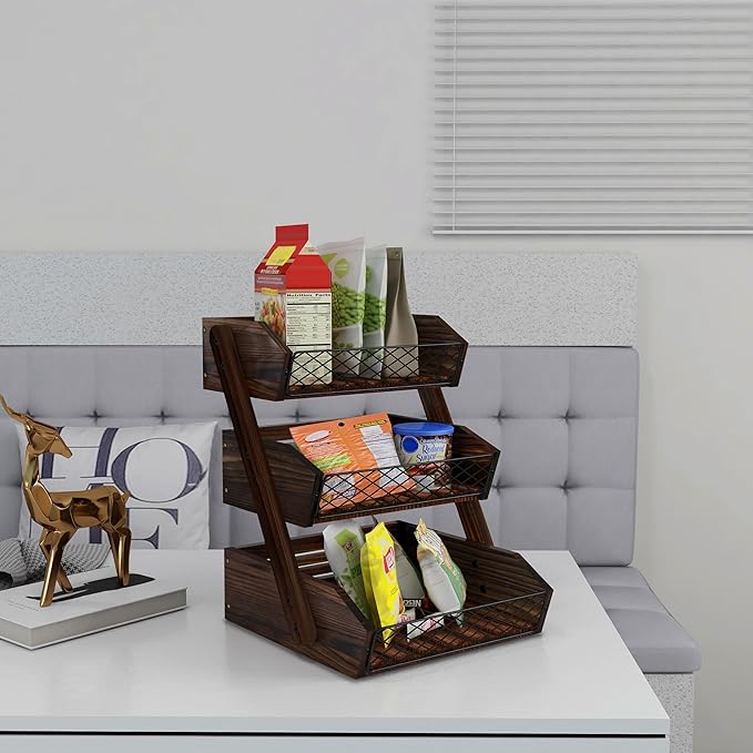 Dorhors Fruit Basket for Kitchen Counter Organizer, Fruit Bowl Stand Storage | - Image 4