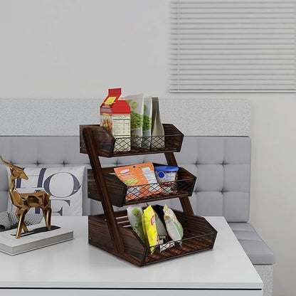 Dorhors Fruit Basket for Kitchen Counter Organizer, Fruit Bowl Stand Storage | - Image 4
