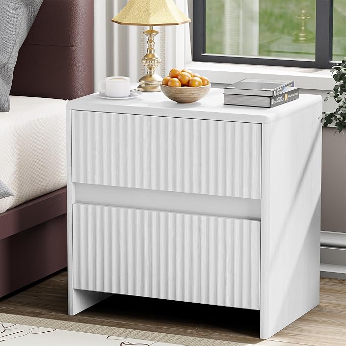 Fluted Nightstand, Modern Night Stand by HOCAT