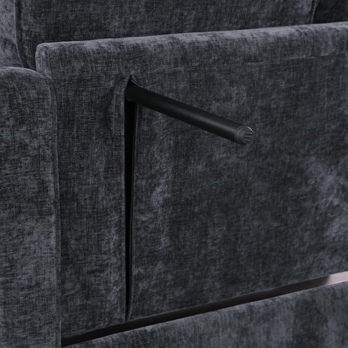 ERYE Chenille Tufted Loveseat Sofa and Ottoman Set, Tufted Recliner Sleeper - Image 6
