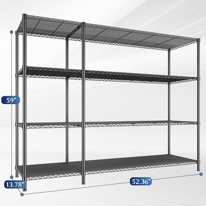 RRomorgniz 52.4W Wire Shelving Rack, 4Tier Metal Shelving Unit, 1120LBS Heavy - Image 2