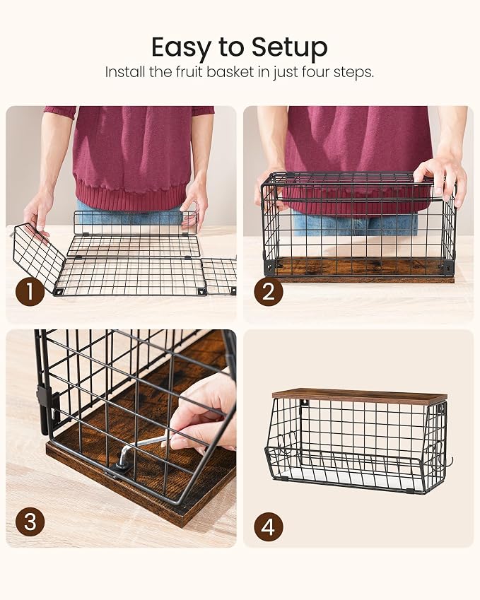 2-Tier Fruit Basket for Kitchen, Stackable wire basket - Image 9