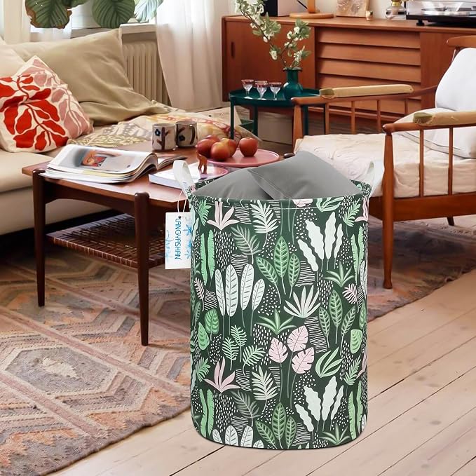 LANGYASHAN Laundry Basket Canvas Fabric Collapsible Organizer Basket - Image 7