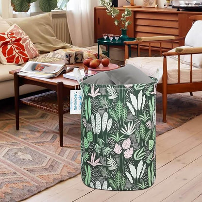 LANGYASHAN Laundry Basket Canvas Fabric Collapsible Organizer Basket - Image 7