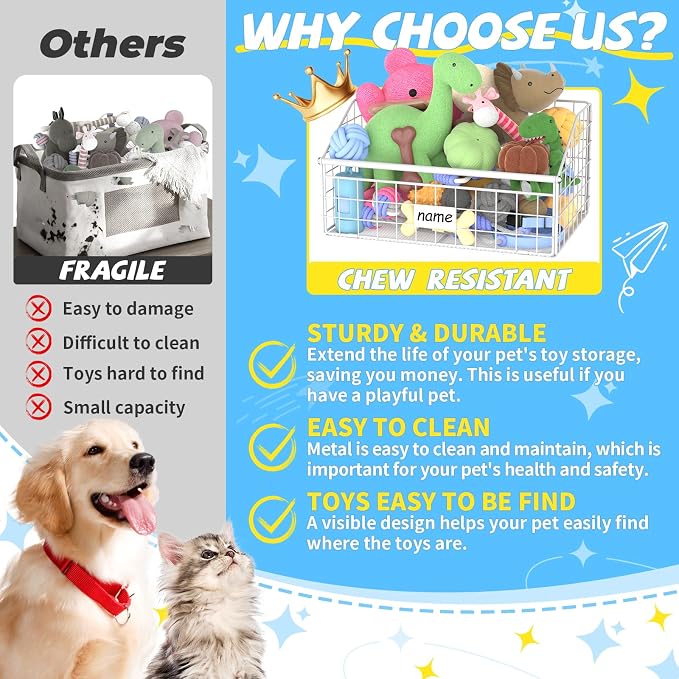 Kaiferty Indestructible Dog Toy basket, Small Toy Box - Image 2