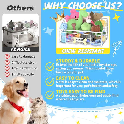 Kaiferty Indestructible Dog Toy basket, Small Toy Box - Image 2