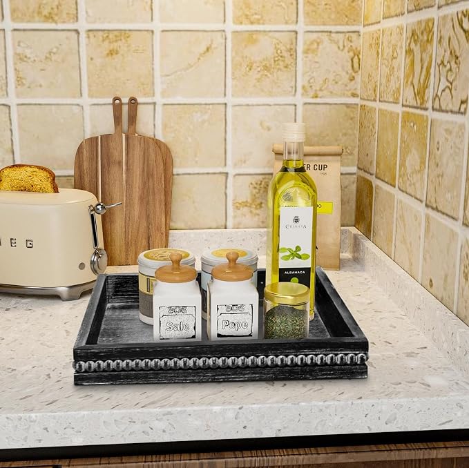 MAONAME Wood Serving Tray, Farmhouse Wooden Tray - Image 5