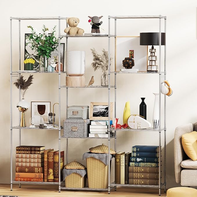 Homdox 6-Tier Storage Shelf Wire Shelving Unit Free Standing Rack Organization - Image 7