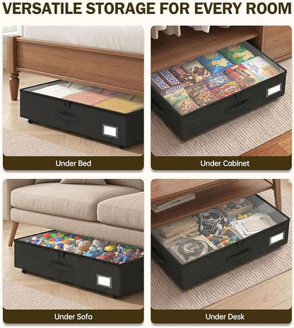 Under Bed Storage with Wheels 2-Pack, Under Bed Storage Containers, Underbed - Image 7