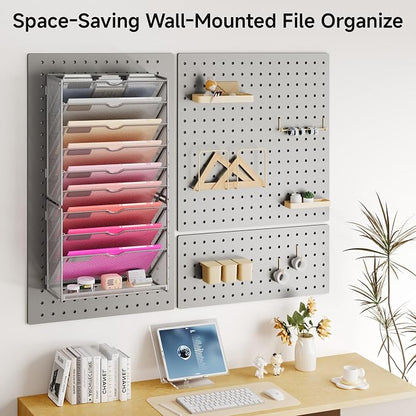 Lavatino 10-Tier Hanging Wall File Folders Organizer - Image 5
