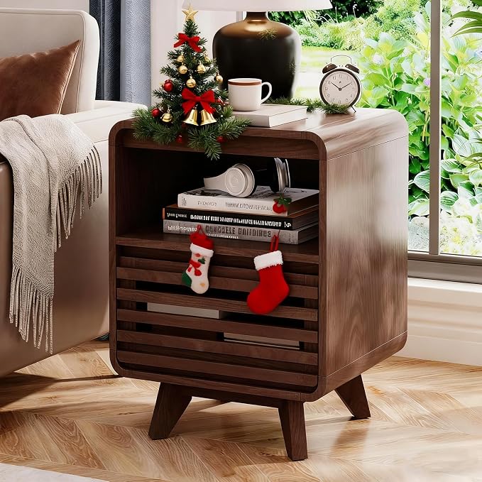 Fluted Night Stand Nightstand by SOLACEFURNITURE
