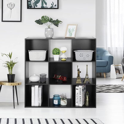 ZenStyle 9 Cube Storage Shelf Organizer, Wooden Bookshelf System Display Cube - Image 2